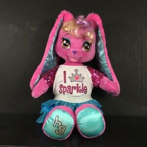 Build-A-Bear - Honey Girls-Risa Pink Bunny+ Clothes! Full Outfit! "I 3 Sparkle"